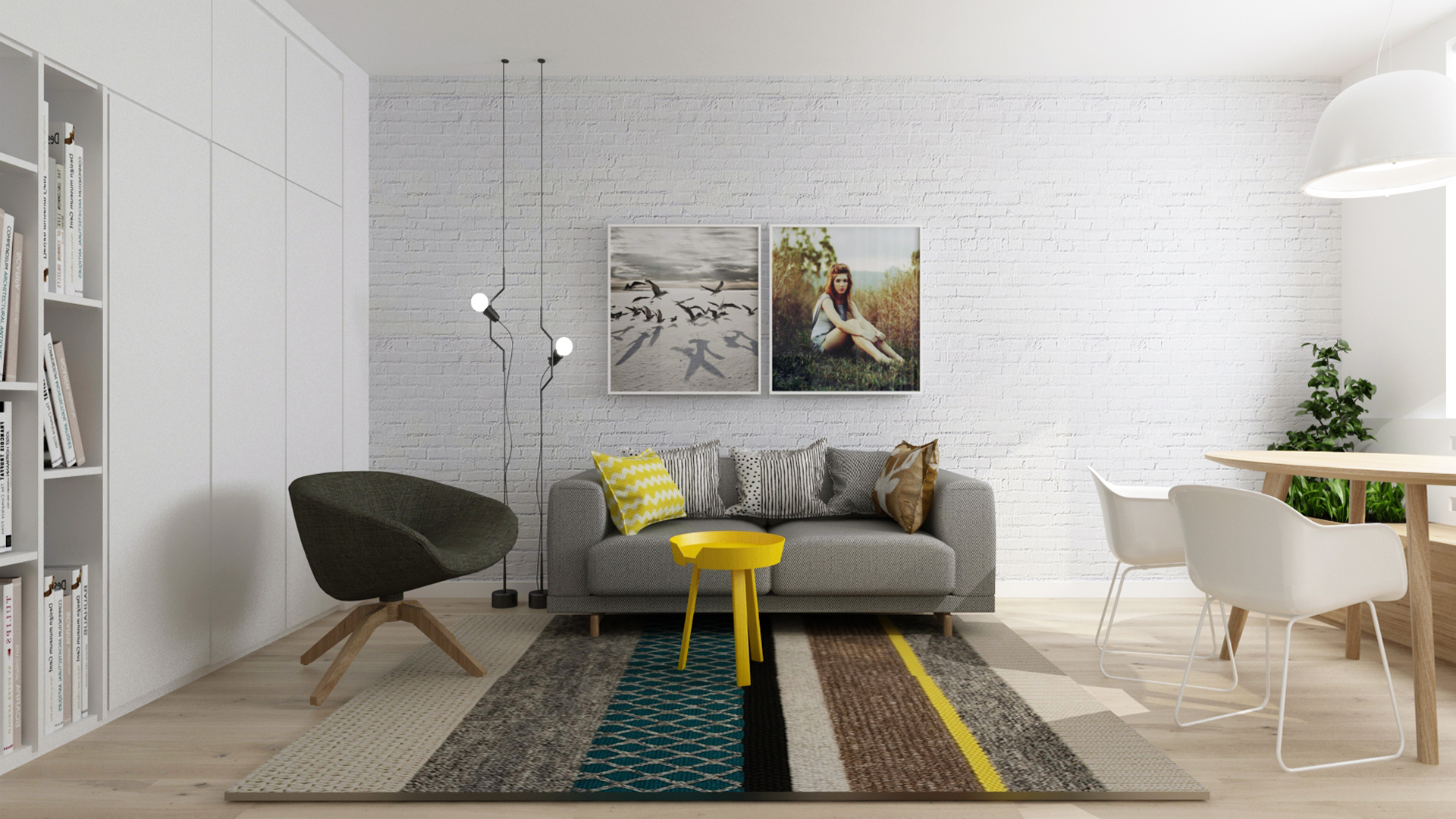 rekonstrukcia bytu, rekonstrukcia bytu bratislava, navrh interieru bytu, navrh interieru jedalne, navrh interieru, interierovy dizajn, interierovy dizajner, muuto, muuto sofa, muuto armchair, interior design, interior designer, veronika paluchova, flat design, reconstruction bratislava, dub, prirodny dub, white flat, foscarini light, 